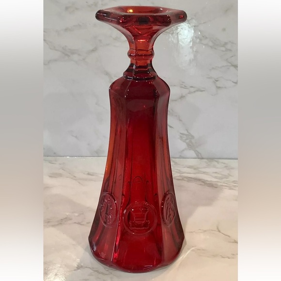 🇺🇸💥Vintage Ruby Red Fostoria Americana Coin & Eagle 7 7/8” Vase - MINT!💥🇺🇸 - Picture 7 of 11
